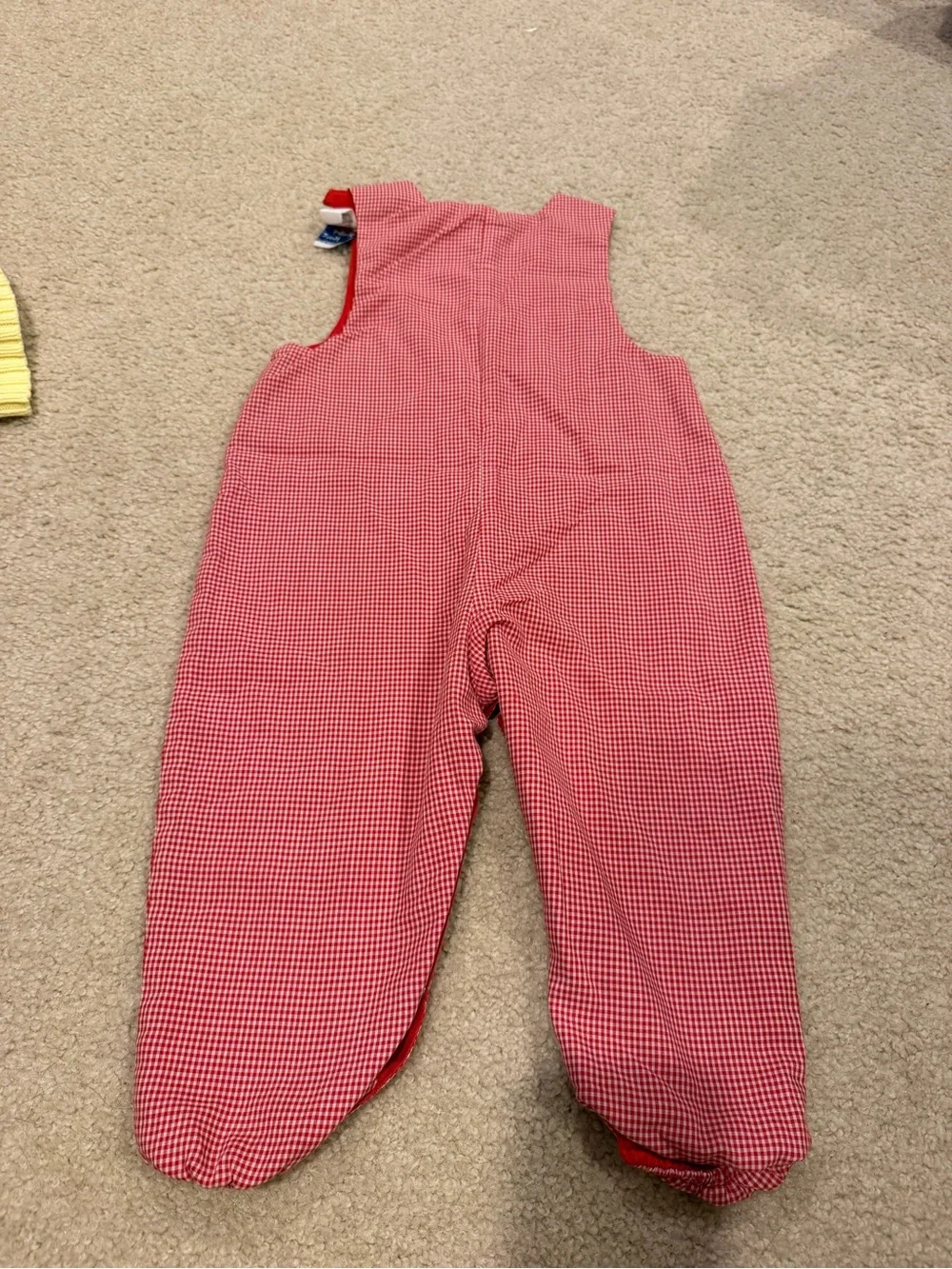 Red Gingham Kids One-Piece Bodysuit with Sports Applique